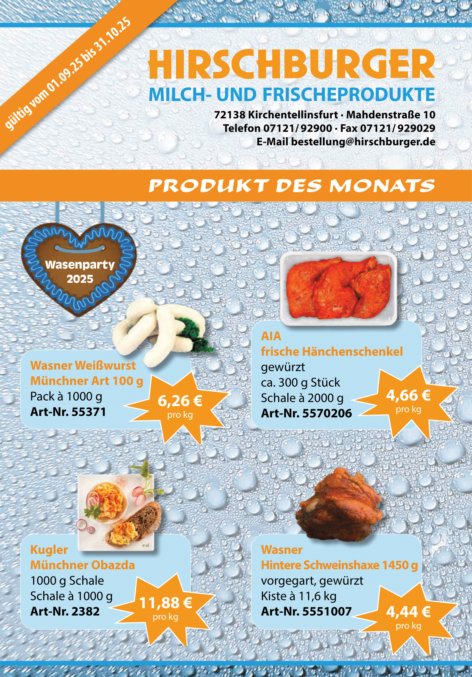 Angebot September / Oktober